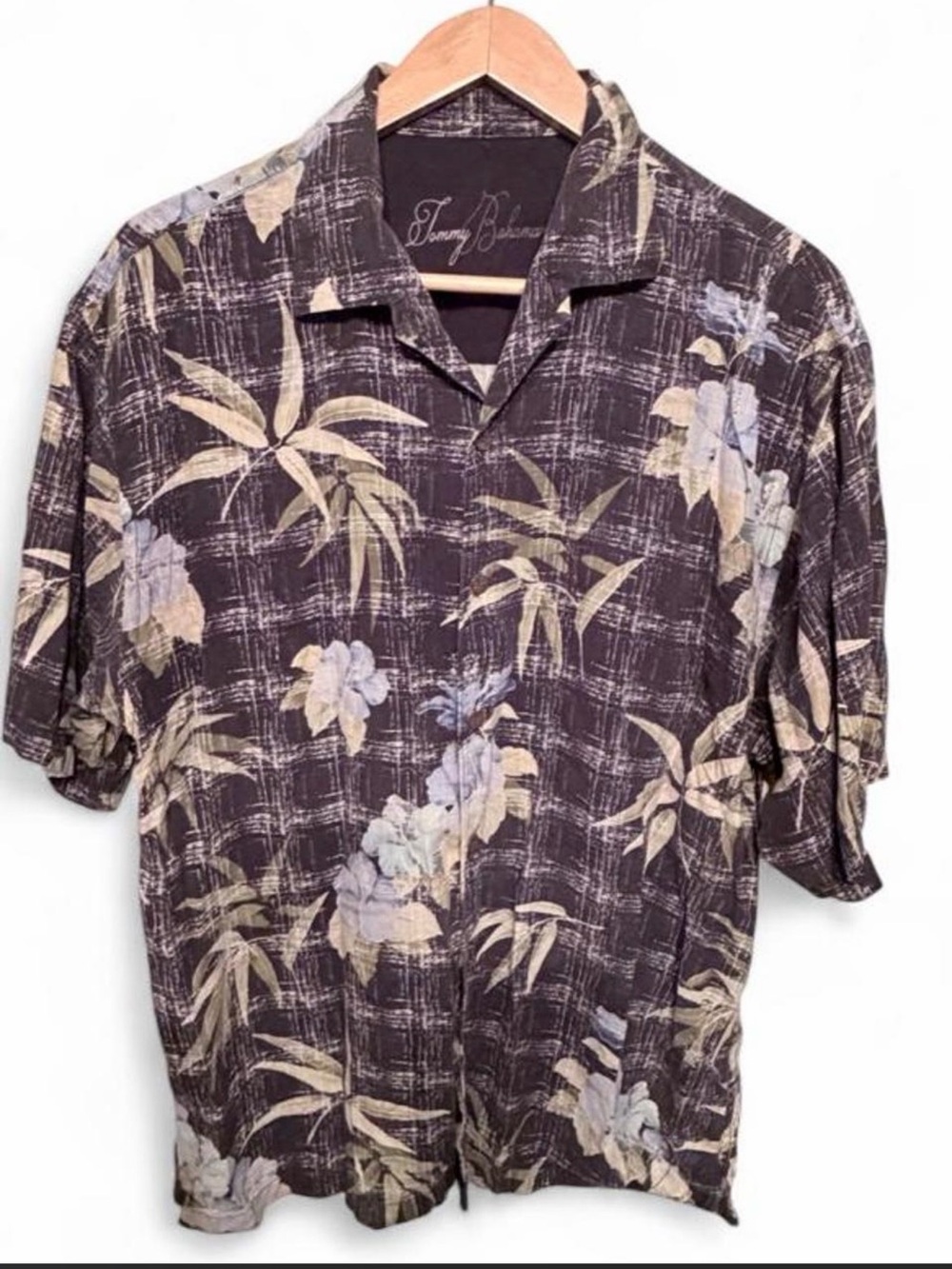 Tommy Bahama Men's Black Floral Camp Shirt